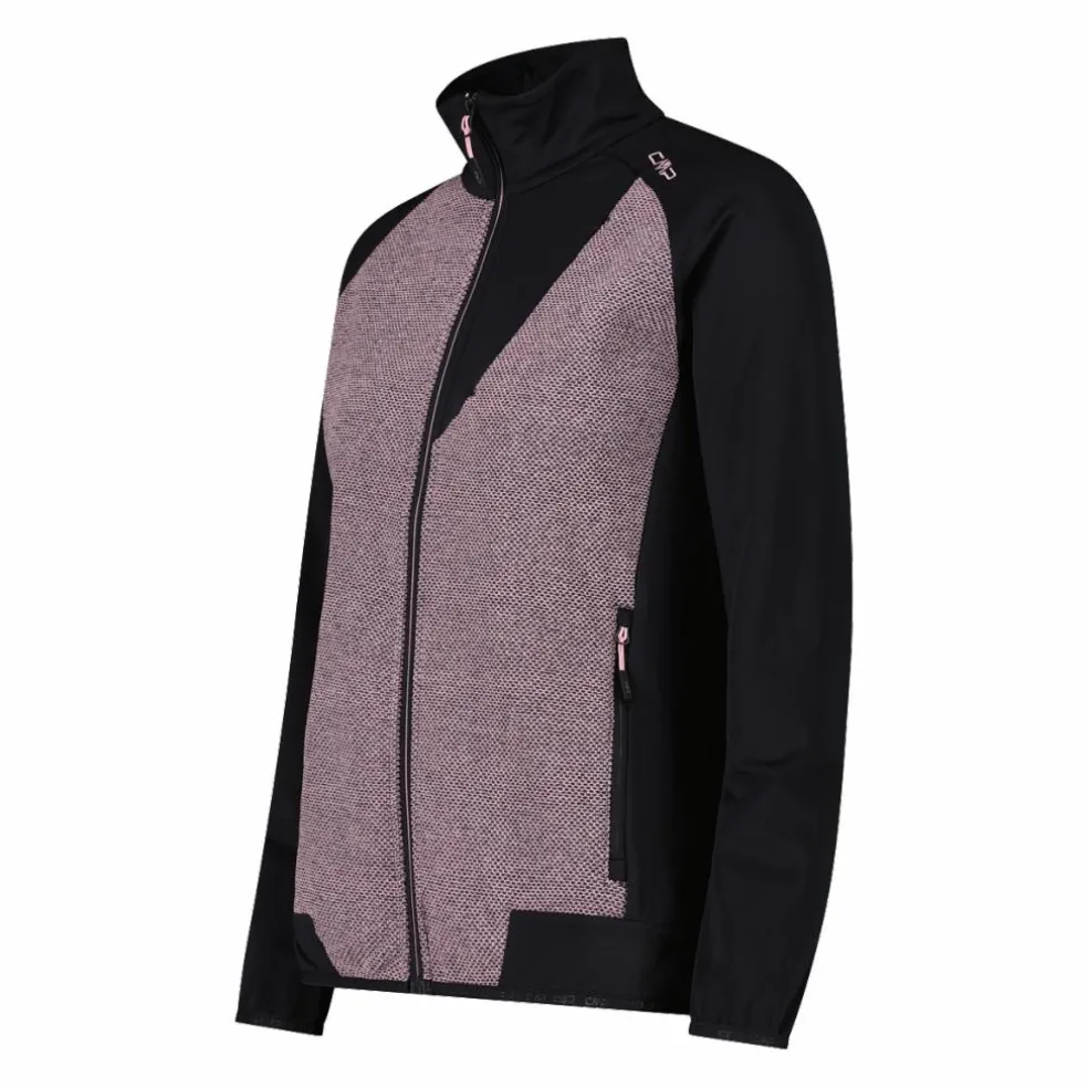 Hybrid-Fleecejacke mit Reißverschluss für Damen aus Knit Tech