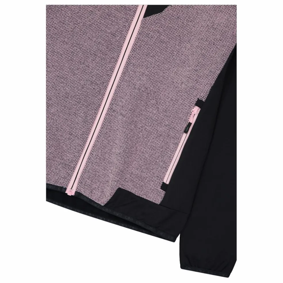 Hybrid-Fleecejacke mit Reißverschluss für Damen aus Knit Tech