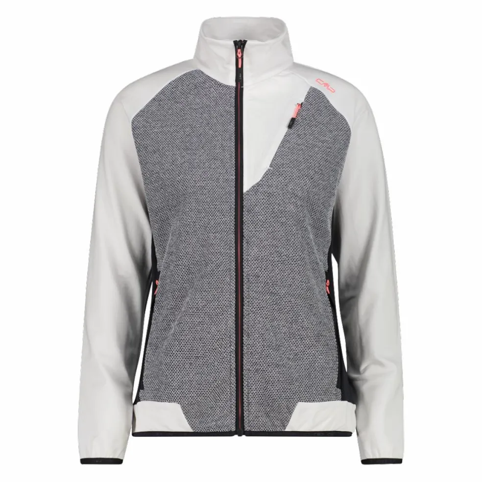 Hybrid-Fleecejacke mit Reißverschluss für Damen aus Knit Tech