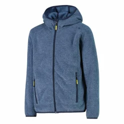 Jungen schweres Fleecejacke Knit-Tech in melierter Optik mit Kapuze