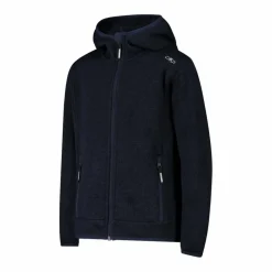 Jungen schweres Fleecejacke Knit-Tech in melierter Optik mit Kapuze