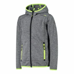 Jungen schweres Fleecejacke Knit-Tech in melierter Optik mit Kapuze