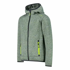 Jungen schweres Fleecejacke Knit-Tech in melierter Optik mit Kapuze