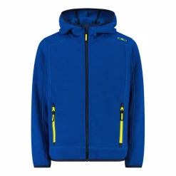 Jungen schweres Fleecejacke Knit-Tech in melierter Optik mit Kapuze