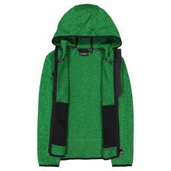 Jungen schweres Fleecejacke Knit-Tech in melierter Optik mit Kapuze
