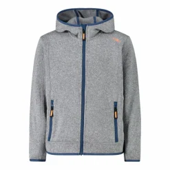 Jungen schweres Fleecejacke Knit-Tech in melierter Optik mit Kapuze