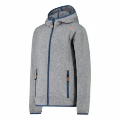 Jungen schweres Fleecejacke Knit-Tech in melierter Optik mit Kapuze