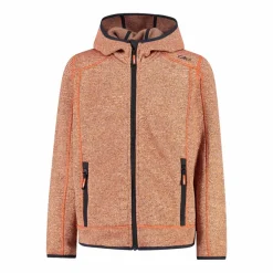 Jungen schweres Fleecejacke Knit-Tech in melierter Optik mit Kapuze