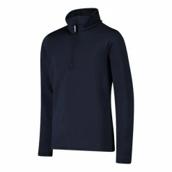 Jungen Stretch Performance Stehkragenshirt mit kurzem Reißverschluss