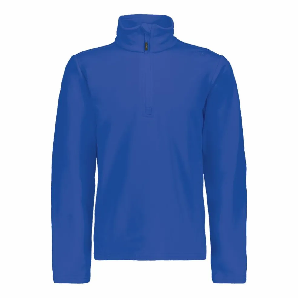 Jungen Stretch Performance Stehkragenshirt mit kurzem Reißverschluss