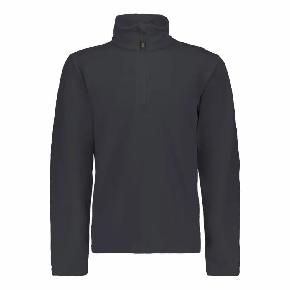 Jungen Stretch Performance Stehkragenshirt mit kurzem Reißverschluss