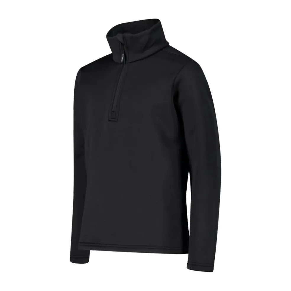 Jungen Stretch Performance Stehkragenshirt mit kurzem Reißverschluss