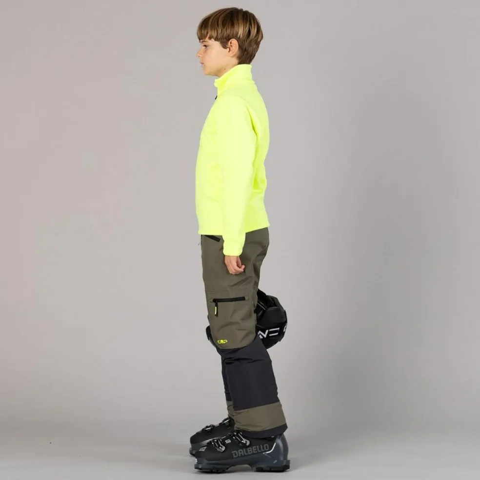 Jungen Stretch Performance Stehkragenshirt mit kurzem Reißverschluss