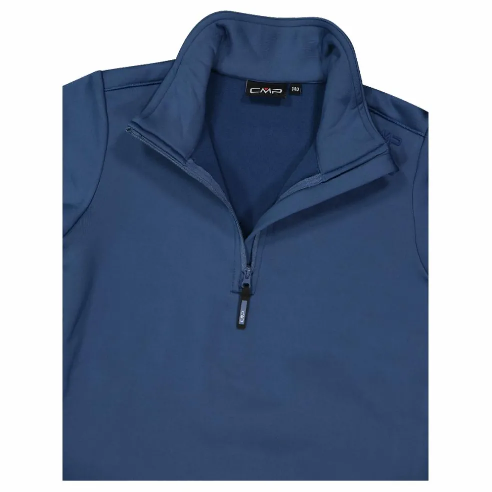 Jungen Stretch Performance Stehkragenshirt mit kurzem Reißverschluss