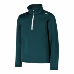 Jungen Stretch Performance Stehkragenshirt mit kurzem Reißverschluss