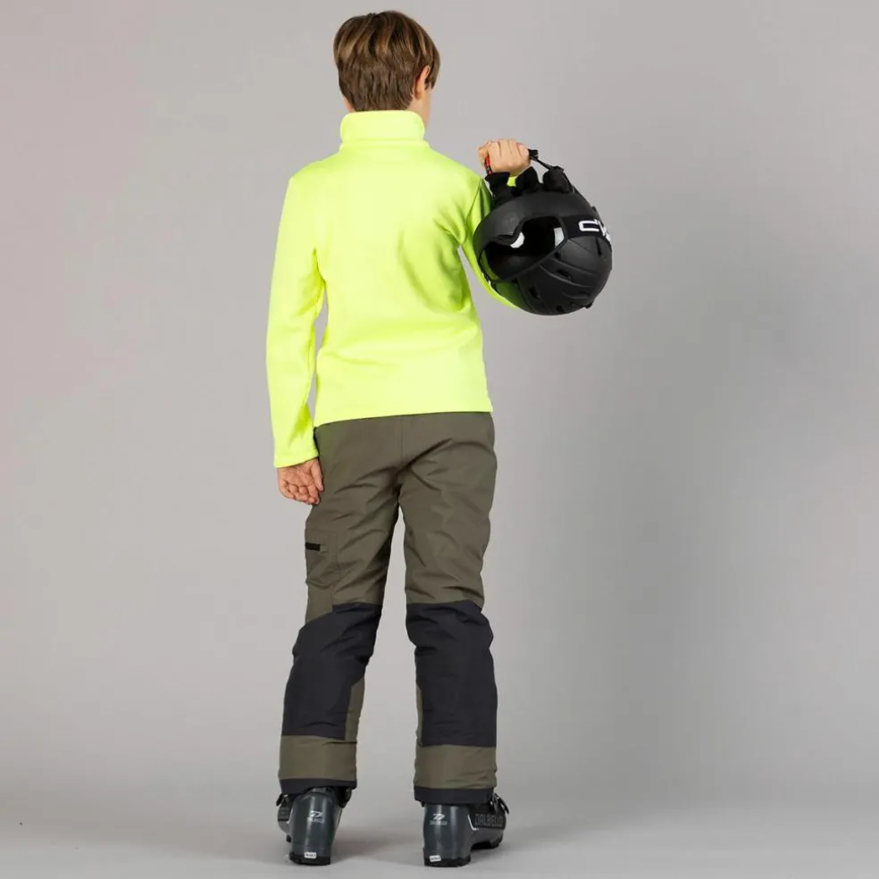 Jungen Stretch Performance Stehkragenshirt mit kurzem Reißverschluss