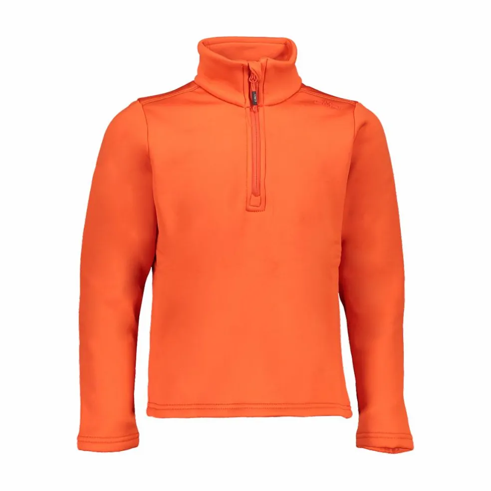 Jungen Stretch Performance Stehkragenshirt mit kurzem Reißverschluss