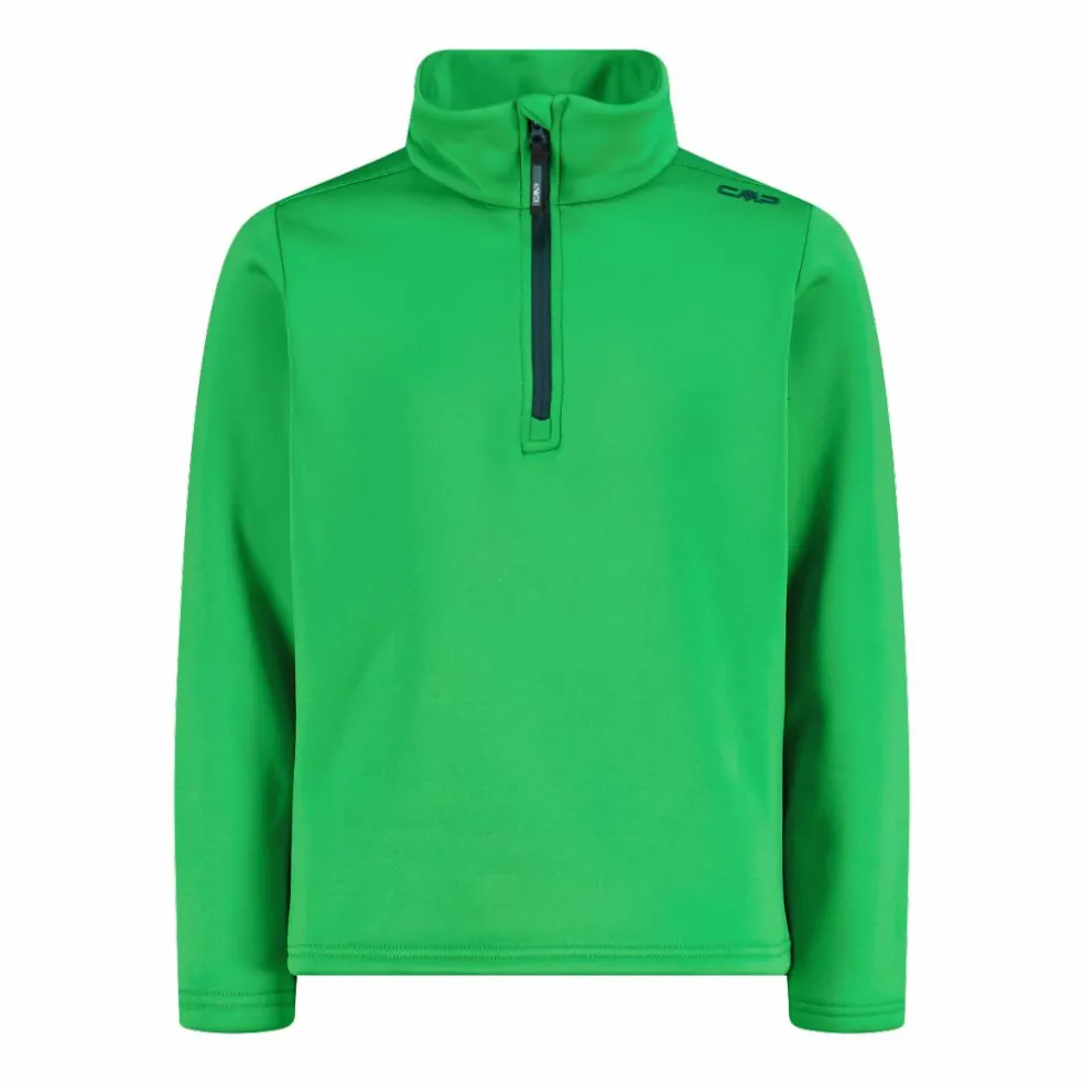 Jungen Stretch Performance Stehkragenshirt mit kurzem Reißverschluss