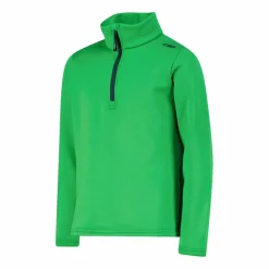 Jungen Stretch Performance Stehkragenshirt mit kurzem Reißverschluss