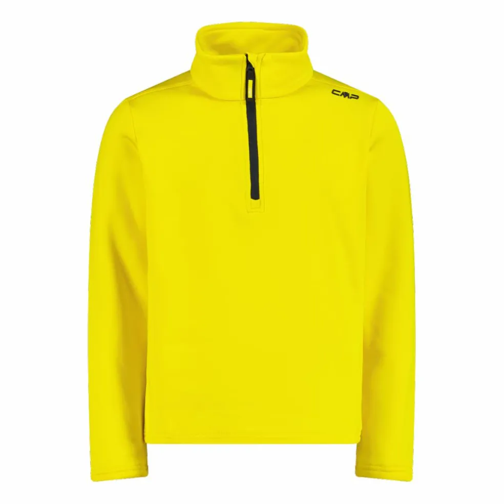 Jungen Stretch Performance Stehkragenshirt mit kurzem Reißverschluss