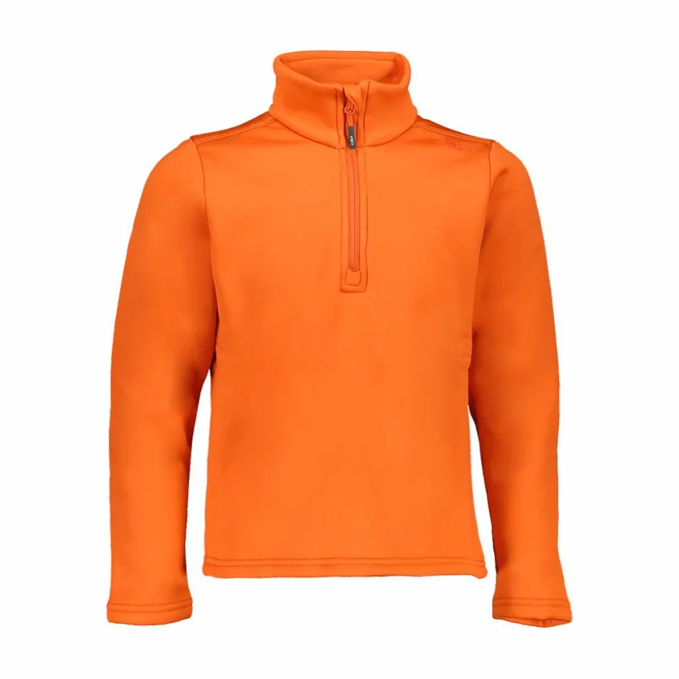 Jungen Stretch Performance Stehkragenshirt mit kurzem Reißverschluss