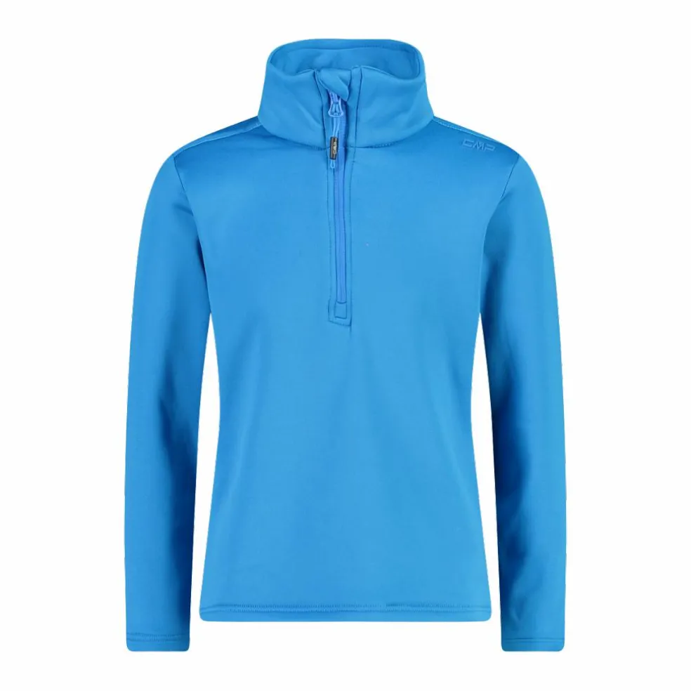 Jungen Stretch Performance Stehkragenshirt mit kurzem Reißverschluss