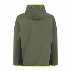 Jungen-Fleecejacke mit Kapuze und durchgehendem Reißverschluss und Color Block