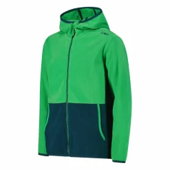 Jungen-Fleecejacke mit Kapuze und durchgehendem Reißverschluss und Color Block