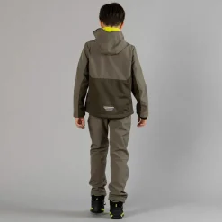 Jungen-Fleecejacke mit Kapuze und durchgehendem Reißverschluss und Color Block