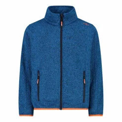 Kapuzenlose Jungen schweres Fleecejacke Knit-Tech in melierter Optik