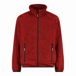 Kapuzenlose Jungen schweres Fleecejacke Knit-Tech in melierter Optik