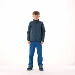 Kapuzenlose Jungen schweres Fleecejacke Knit-Tech in melierter Optik