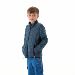 Kapuzenlose Jungen schweres Fleecejacke Knit-Tech in melierter Optik