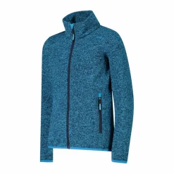 Kapuzenlose Mädchen schweres Fleecejacke Knit-Tech in melierter Optik