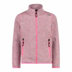 Kapuzenlose Mädchen schweres Fleecejacke Knit-Tech in melierter Optik