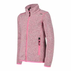 Kapuzenlose Mädchen schweres Fleecejacke Knit-Tech in melierter Optik