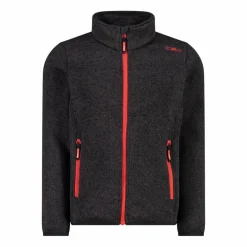 Kapuzenlose Mädchen schweres Fleecejacke Knit-Tech in melierter Optik