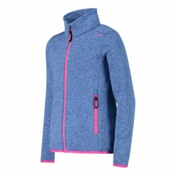 Kapuzenlose Mädchen schweres Fleecejacke Knit-Tech in melierter Optik