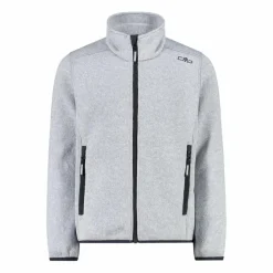 Kapuzenlose Mädchen schweres Fleecejacke Knit-Tech in melierter Optik