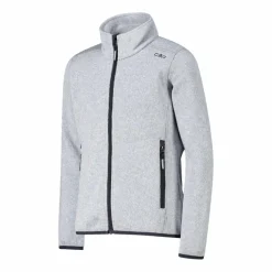 Kapuzenlose Mädchen schweres Fleecejacke Knit-Tech in melierter Optik