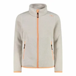 Kapuzenlose Mädchen schweres Fleecejacke Knit-Tech in melierter Optik