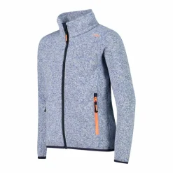 Kapuzenlose Mädchen schweres Fleecejacke Knit-Tech in melierter Optik