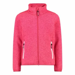 Kapuzenlose Mädchen schweres Fleecejacke Knit-Tech in melierter Optik