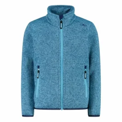 Kapuzenlose Mädchen schweres Fleecejacke Knit-Tech in melierter Optik