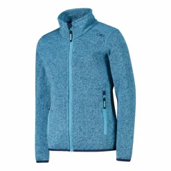 Kapuzenlose Mädchen schweres Fleecejacke Knit-Tech in melierter Optik