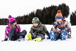 Kinder Mehrfarbige, wattierte Softshell-Handschuhe