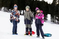 Kinder Mehrfarbige, wattierte Softshell-Handschuhe