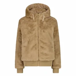 Kunstpelzjacke für Damen mit Kapuze