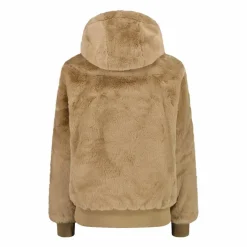 Kunstpelzjacke für Damen mit Kapuze