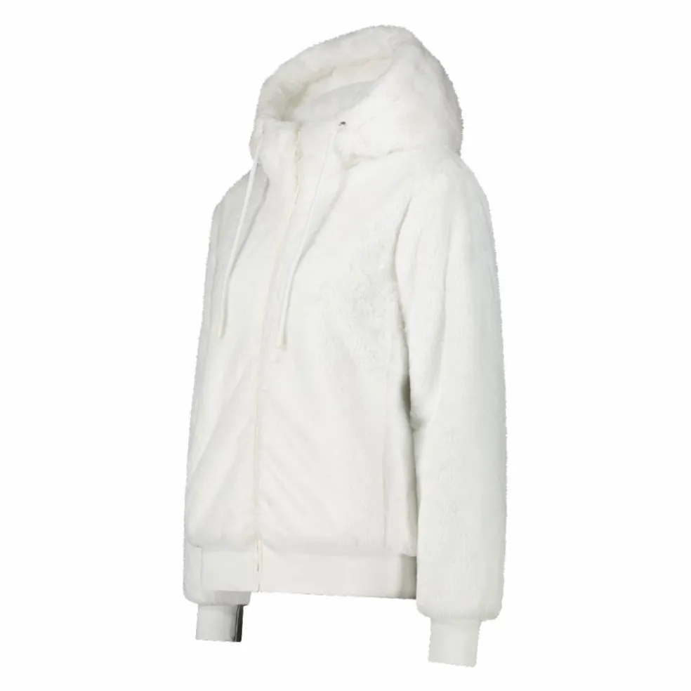 Kunstpelzjacke für Damen mit Kapuze